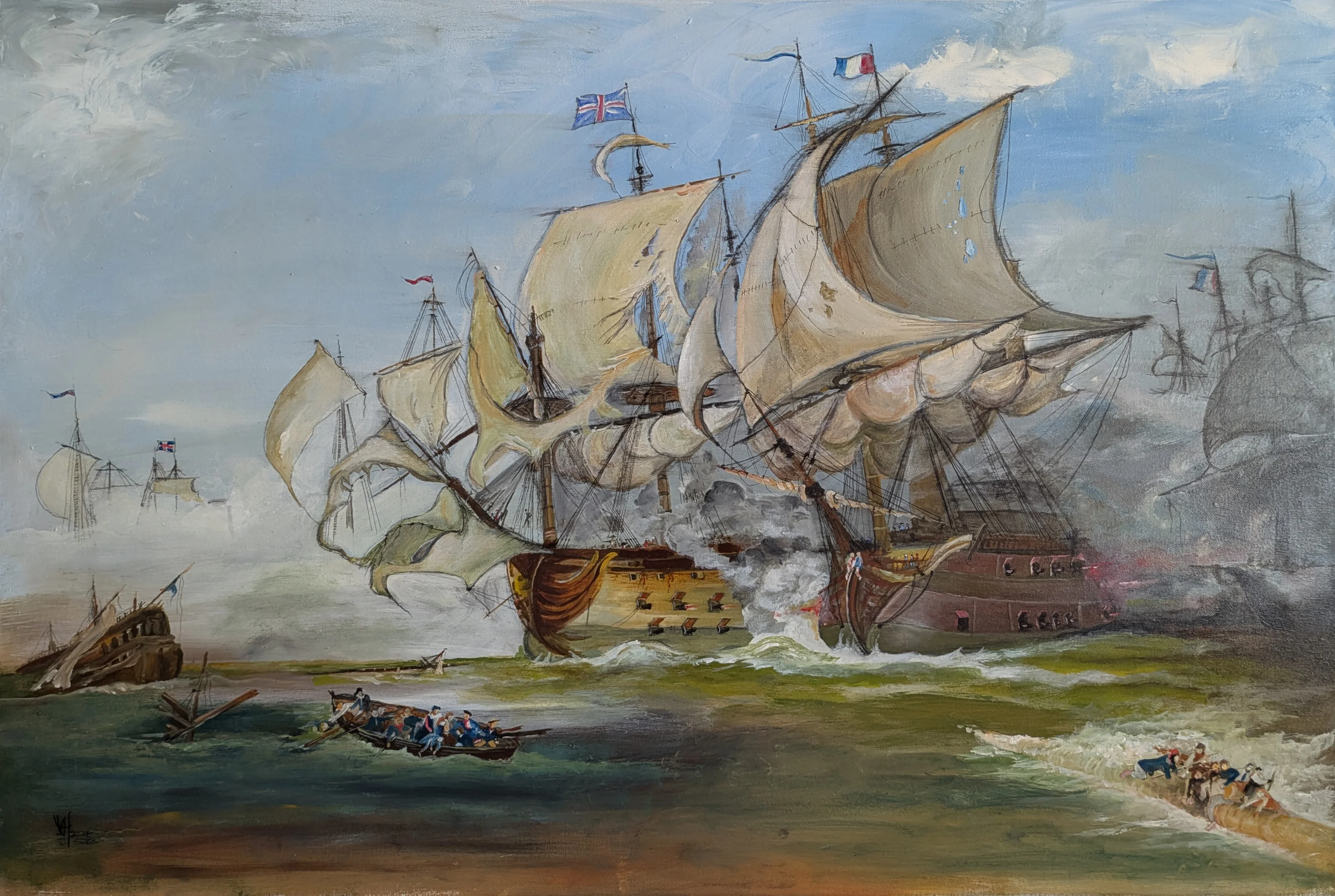 Seeschlacht Gemälde